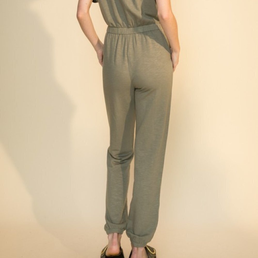 HYFVE Dolman Short Sleeve Jumpsuit With Back Keyhole - Picture 2 of 2